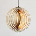 Handcrafted Wood Round Globe Pendant Lampshade
